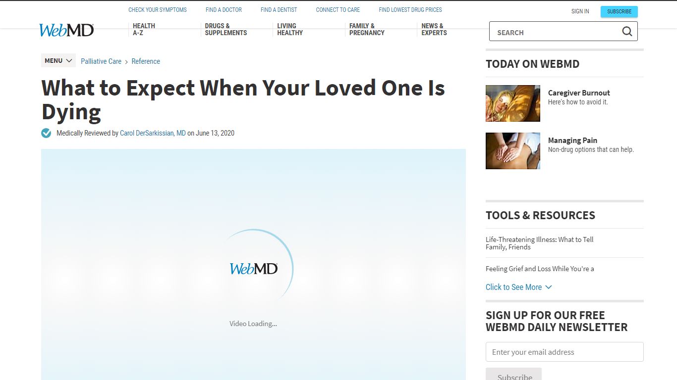 What to Expect When Your Loved One Is Dying - WebMD